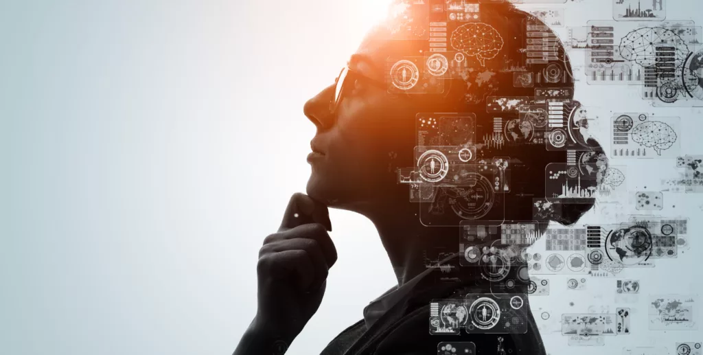 AI (Artificial Intelligence) concept. Communication network. GUI (Graphical User Interface). AI (Artificial Intelligence) concept. Communication network. GUI (Graphical User Interface).